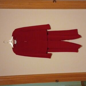 Barbiecore bright pink silk pantsuit